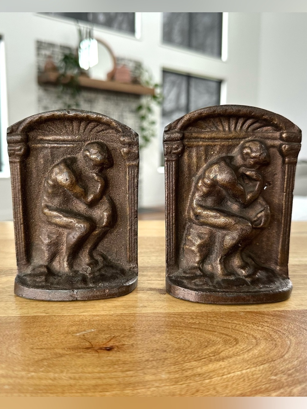 Antique Cast Iron Decorative Wall Plaques - Set of 2 - Picture 3 of 7
